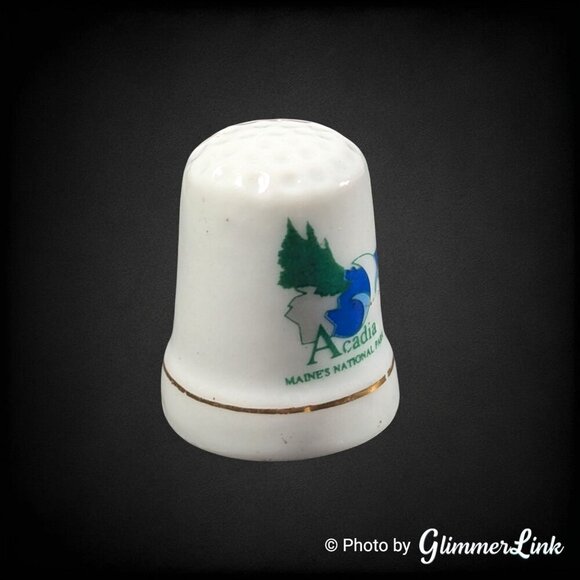 Acadia National Park Maine Souvenir Porcelain Collectible Thimble - Picture 3 of 10